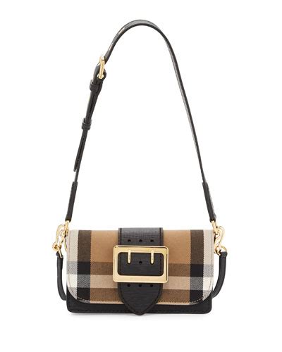 burberry small buckle house check & leather convertible clutch|Burberry The Small Buckle Bag In House Check And Leather .